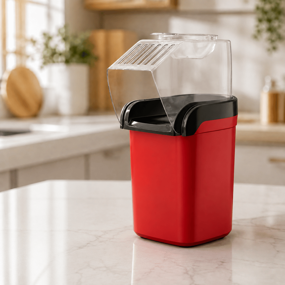 1200W Yağsız Popcorn Makinesi Ölçü Kaplı Ev Tipi Patlamış Mısır Makinesi