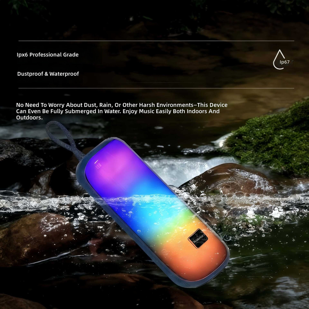 12W RGB Işıklı Kablosuz Hoparlör 1800 mAh TWS Stereo