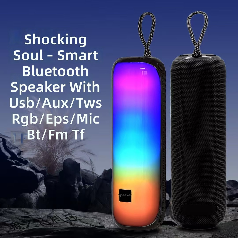 12W RGB Işıklı Kablosuz Hoparlör 1800 mAh TWS Stereo