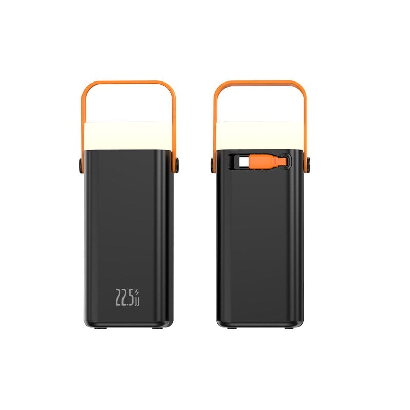 Powerbank 40.000mAh Dahili Kablolu 22.5W Hızlı Şarj, USB-C Giriş/Çıkışlı LCD Göstergeli Taşınabilir Şarj Cihazı
