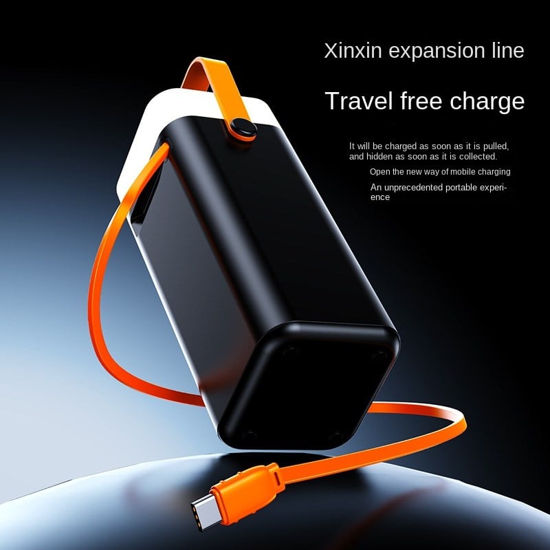 Powerbank 40.000mAh Dahili Kablolu 22.5W Hızlı Şarj, USB-C Giriş/Çıkışlı LCD Göstergeli Taşınabilir Şarj Cihazı