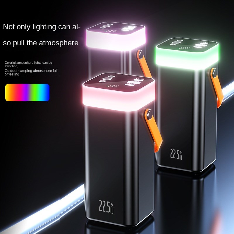 Powerbank 40.000mAh Dahili Kablolu 22.5W Hızlı Şarj, USB-C Giriş/Çıkışlı LCD Göstergeli Taşınabilir Şarj Cihazı