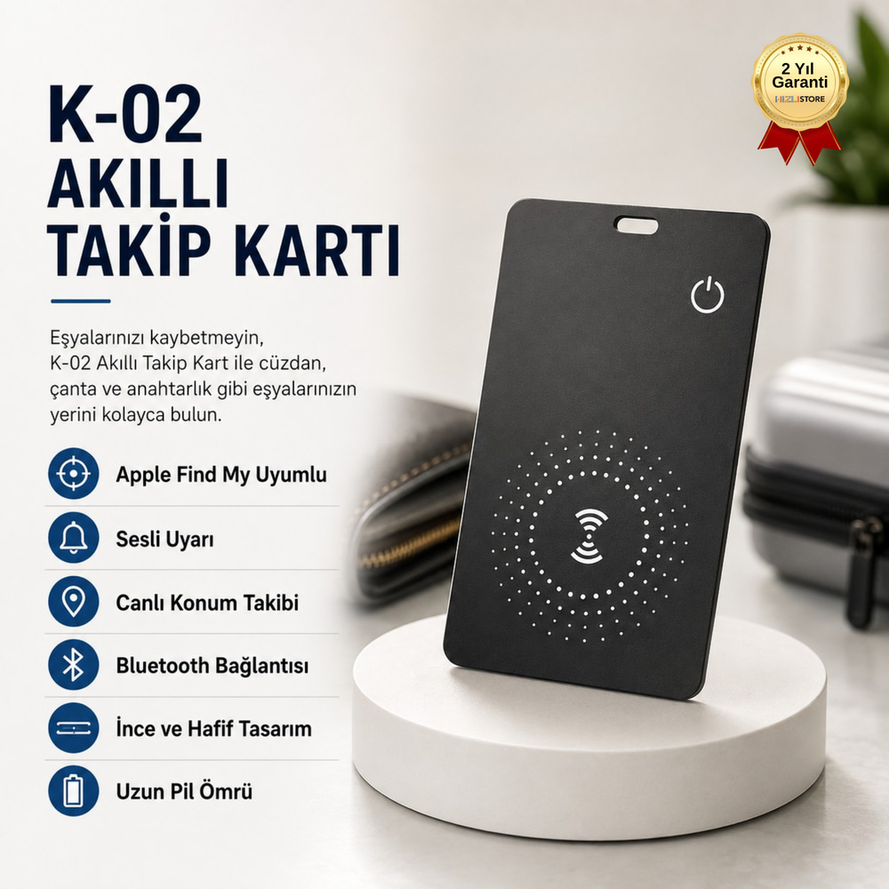 Akıllı Takip Kartı Apple Find My Uyumlu Bluetooth Eşya Bulucu Cüzdan Çanta Valiz Konum Takibi