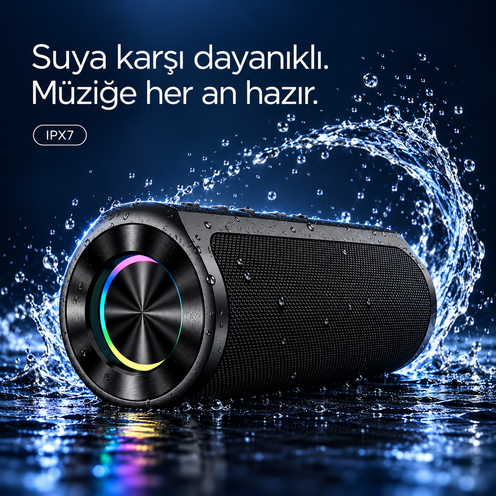 BEAT 60W Su Geçirmez ipx7 Bluetooth AUX Sd Card Usb Yüksek Ses Kaliteli Hoparlör RGB Speaker