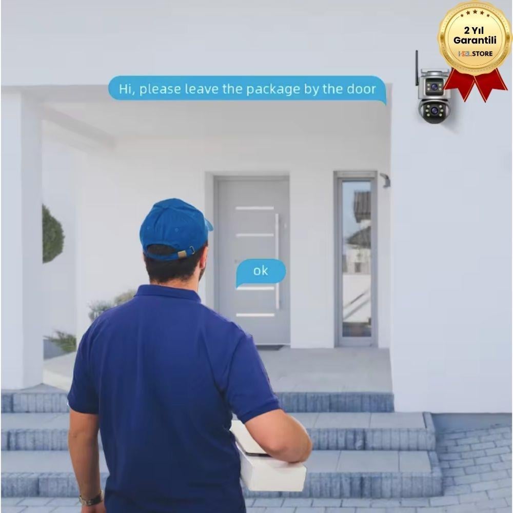 Güvenlik Kamerası 6MP Çift Lensli Mini PTZ WiFi – Gece Görüşlü Hareket Takipli Akıllı Kamera
