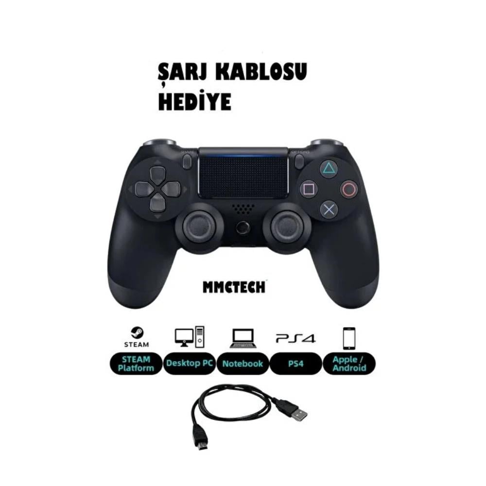 DoubleShock PS4 Kablosuz Oyun Kolu, Yüksek Hassasiyetli Çift Titreşimli Bluetooth Gamepad, Ergonomik Tasarım, PS4 – PC – Android Uyumlu Profesyonel Oyun Kumandası