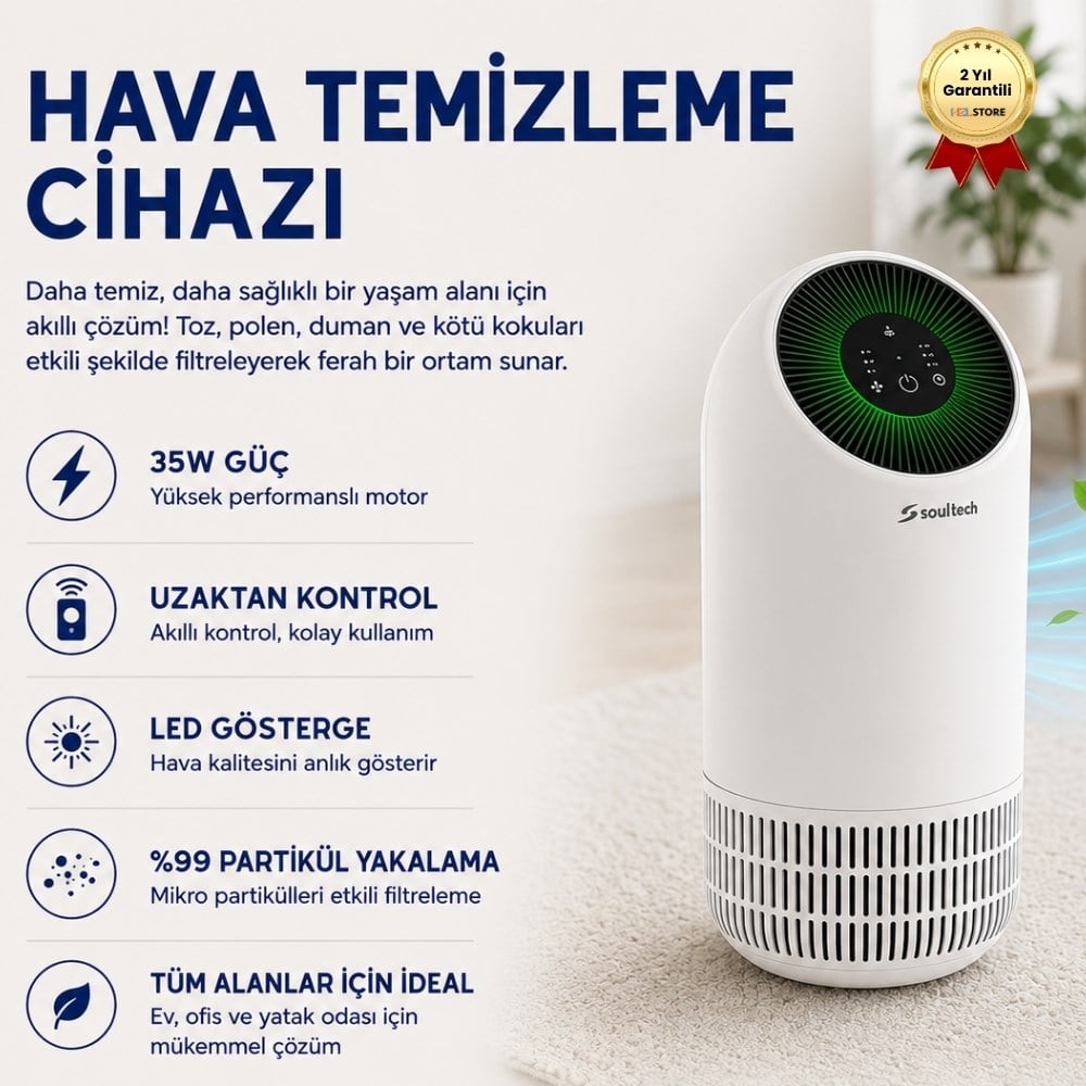 HT048B 02TEEN Smart Air Purifer, 79M3, Akıllı Hava Temizleme Cihazı