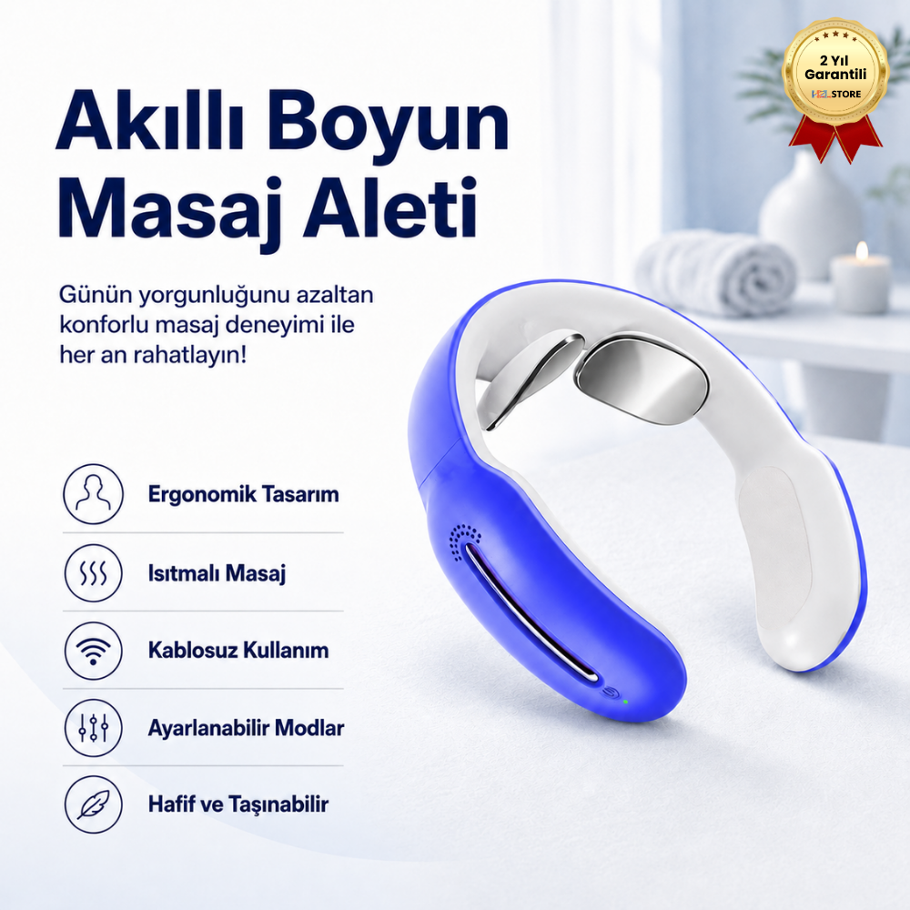 HZL EMS Boyun ve Omuz Masaj Terapi Aleti Kas Rahatlatıcı Yorgunluk Giderici Derin Doku Masajı