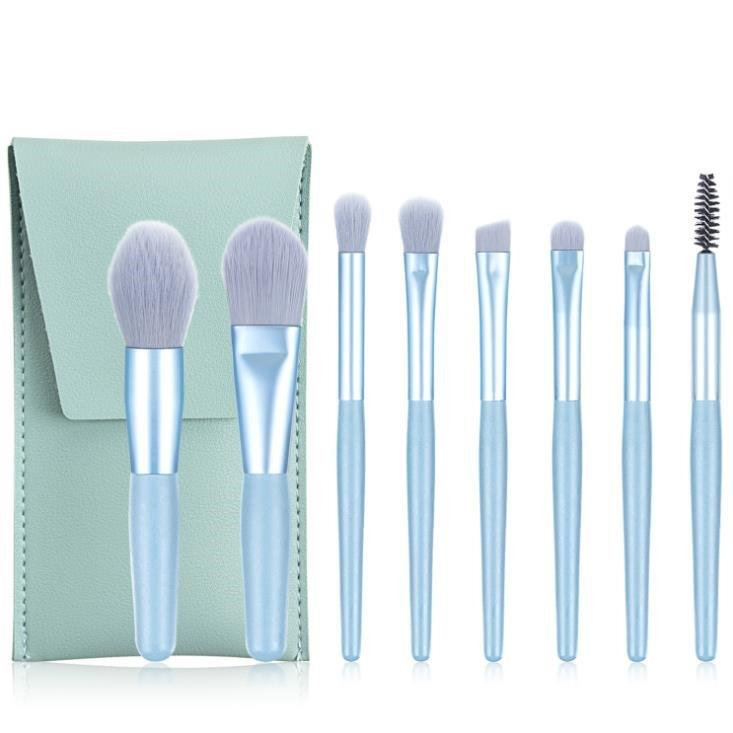 Hzl 8li Yeşil Makyaj Fırça Seti | Yeşil Çantalı Mini Set