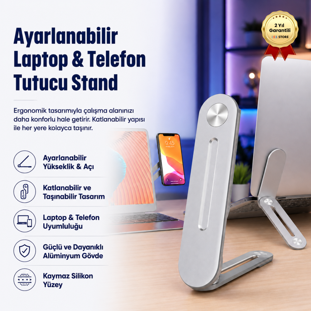 HZL Mıknatıslı Güçlü 180 Derece Ayarlanabilir Telefon Tutucu