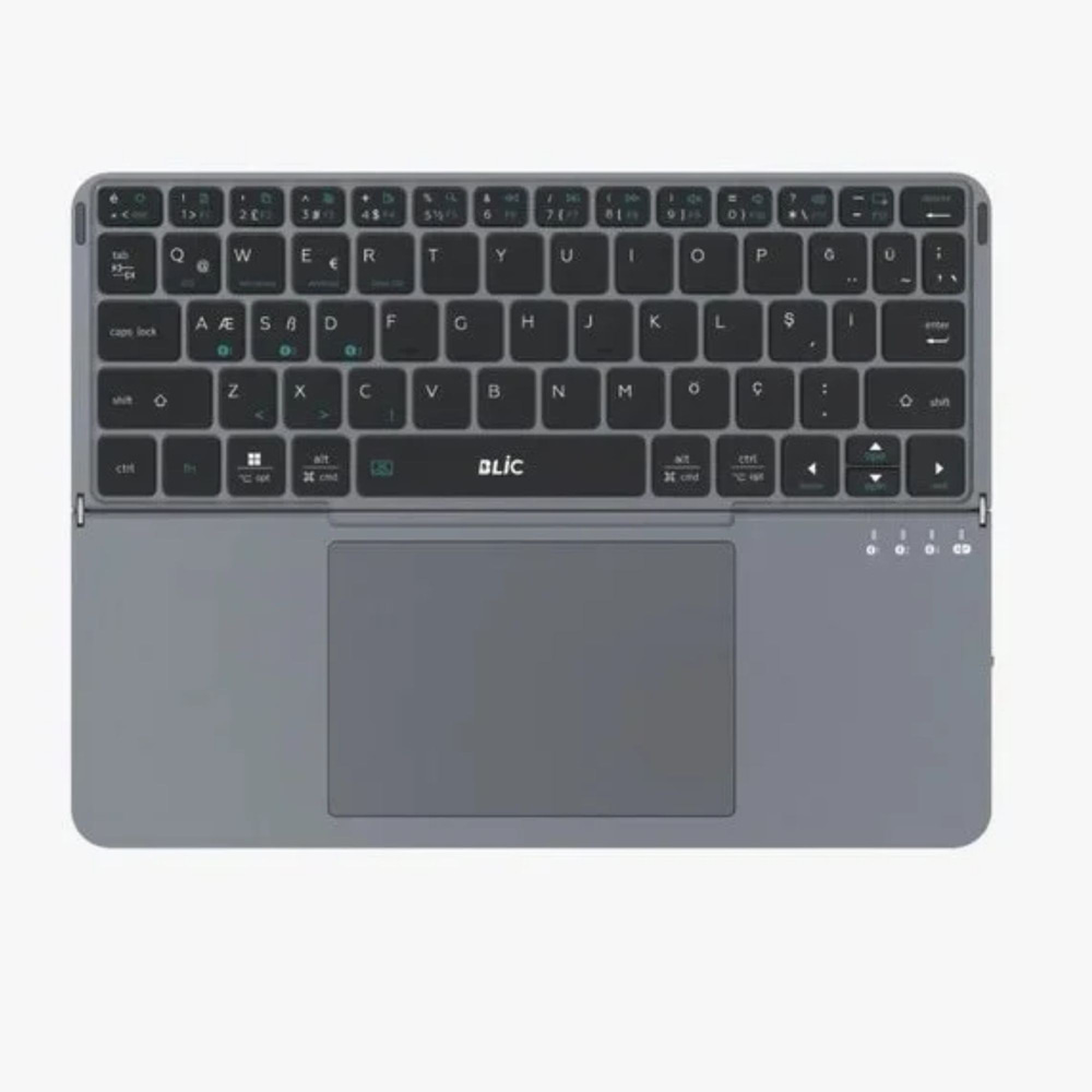 Katlanabilir Bluetooth Klavye Touchpadli  Tablet, Telefon ve Bilgisayar Uyumlu,64 Tuşlu Klavye