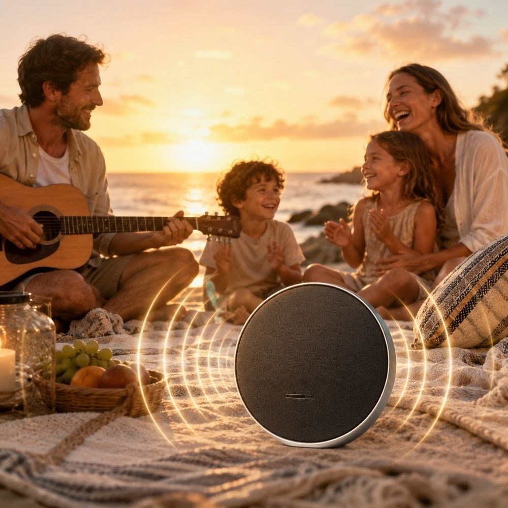 Bluetooth Hoparlör Kumaş Dokulu 7W 1200mAh Şarjlı Kablosuz Taşınabilir Speaker