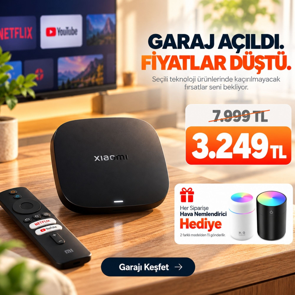 OUTLET/TEŞHİR Xiaomi Mi Box S 4K Android TV Box 3. Nesil 2 GB RAM HDMI ve Wi-Fi Desteği 
