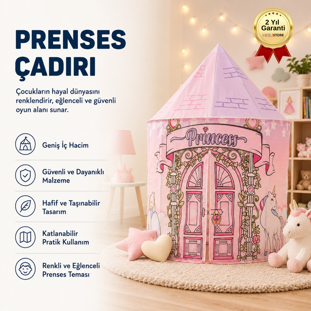 Prenses Temalı Çocuk Oyun Çadırı 