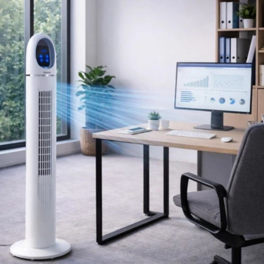 Profesyonel 45 İnç Elektrikli Kanatsız Dokunmatik Ekranlı Uzaktan Kumandalı Ayaklı Hava Soğutma