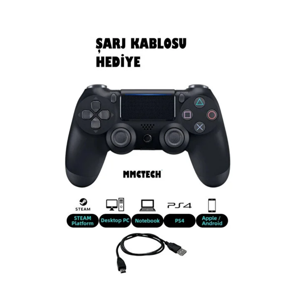 Gamepad Ps4 Siyah Doubleshock Wireless Joystick Kablosuz Ps4 Oyun Kolu