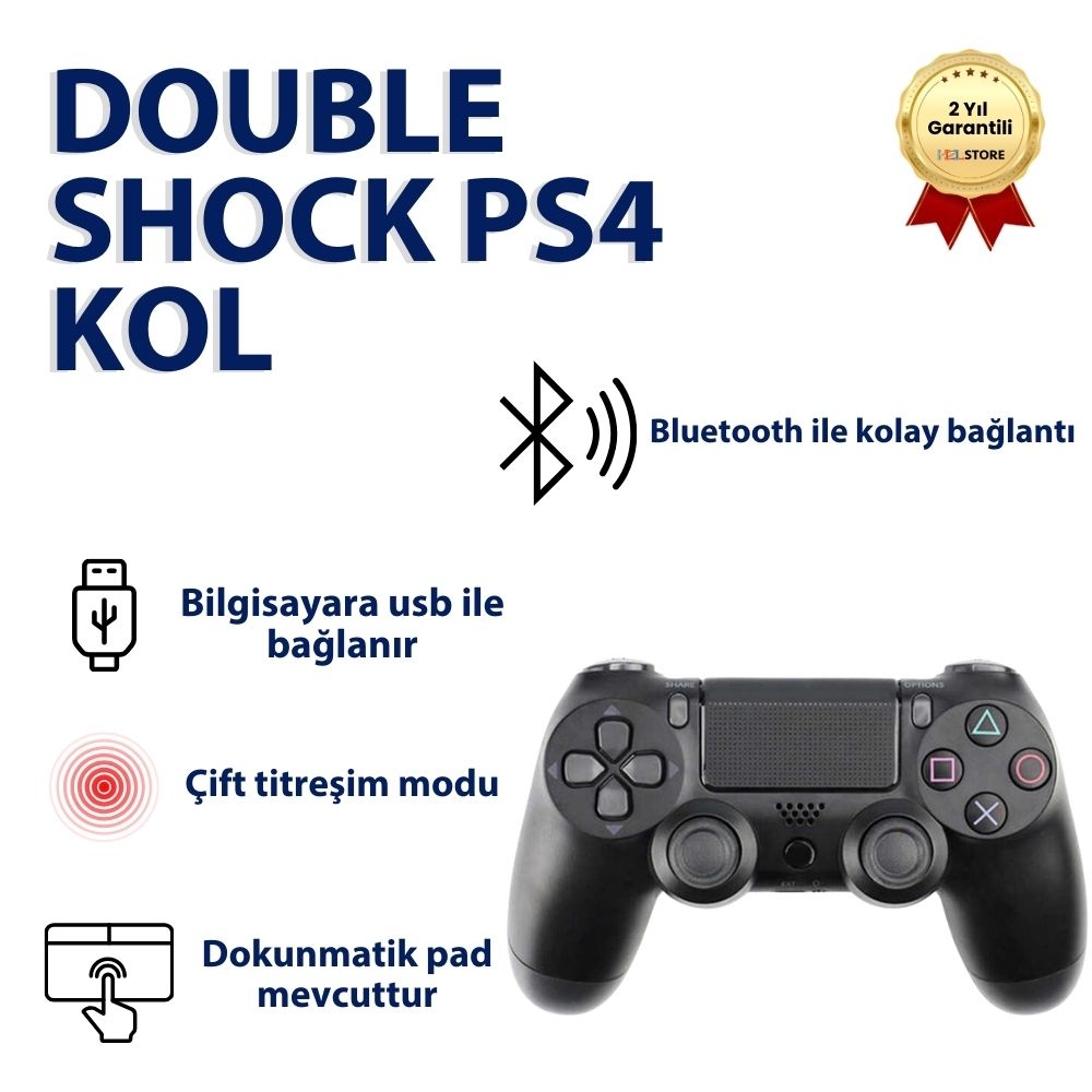 Gamepad Ps4 Siyah Doubleshock Wireless Joystick Kablosuz Ps4 Oyun Kolu