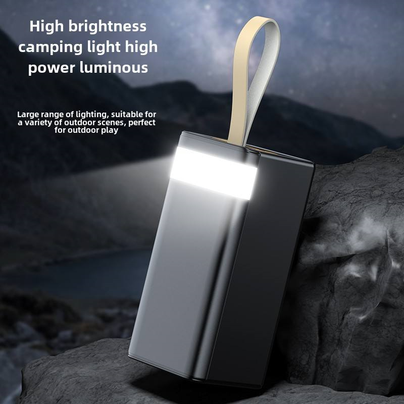 50.000 mAh PD Hızlı Şarj Powerbank Dahili Kablolu LED Işıklı Powerbank