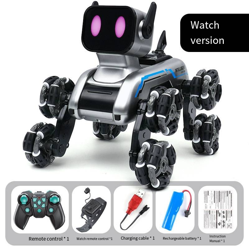 OUTLET/TEŞHİR Uzaktan Kumandalı Akıllı, Eğitici Sesli Işıklı Akrobat Robot Köpek