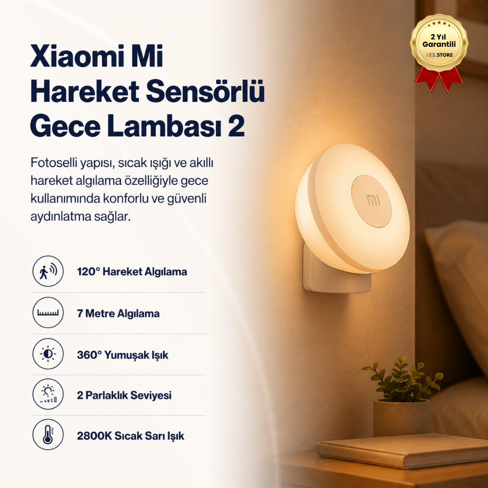Xiaomi Mi Hareket Sensörlü Gece Lambası 2 Activated Night Light 2 