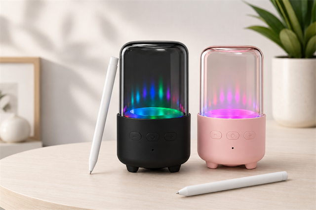 1200mAh Bataryalı RGB Işıklı Bluetooth 5.0 TWS Taşınabilir Kablosuz Hoparlör