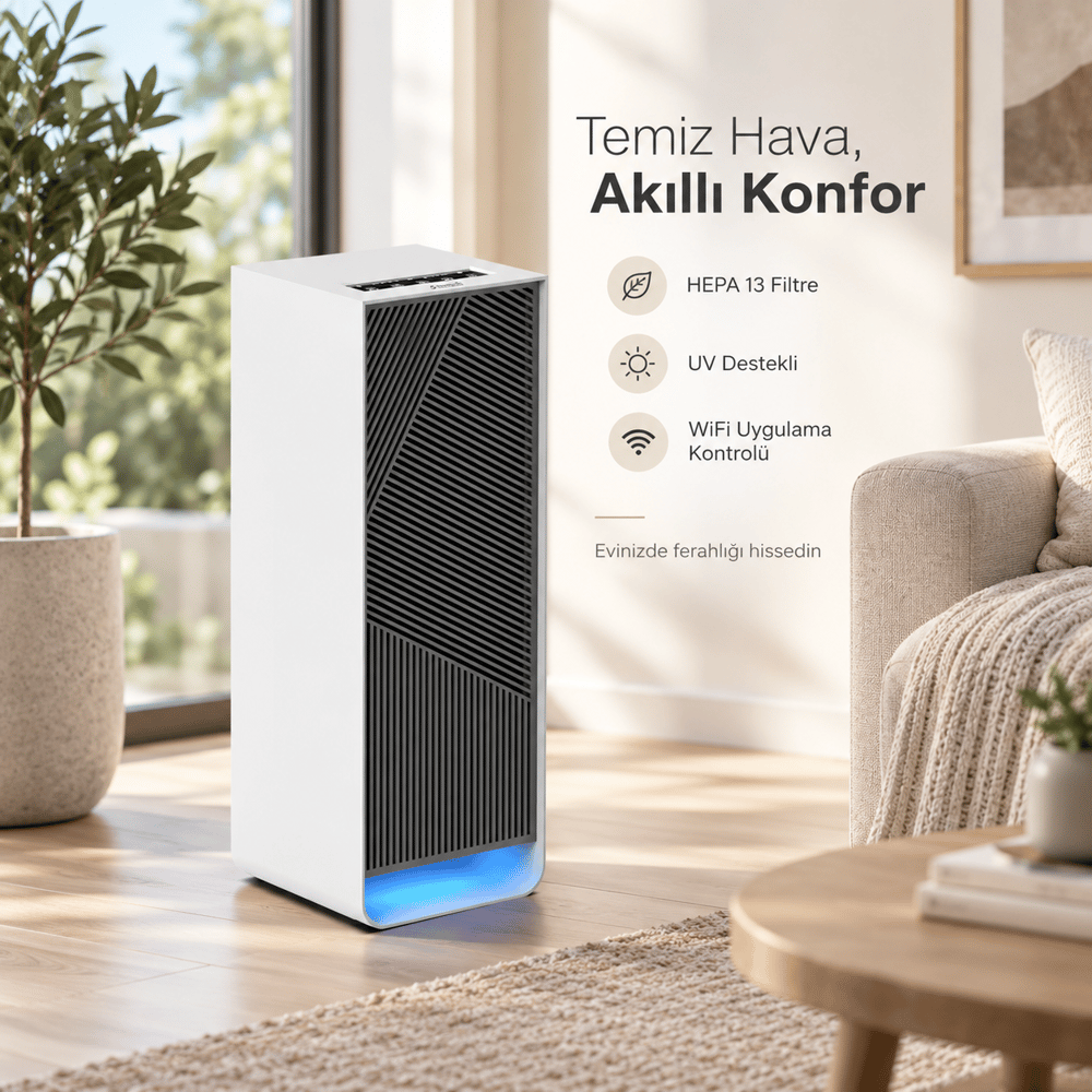 Zeroplume Akıllı Hava Temizleyici HEPA 13 Filtreli UV Özellikli WiFi Uygulama Kontrollü