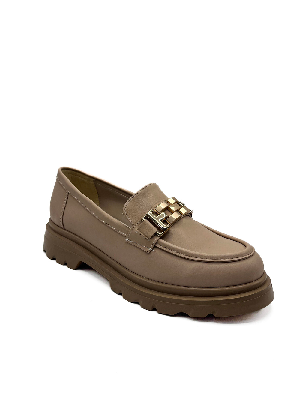 Senela Loafer Zincir Detaylı Bej