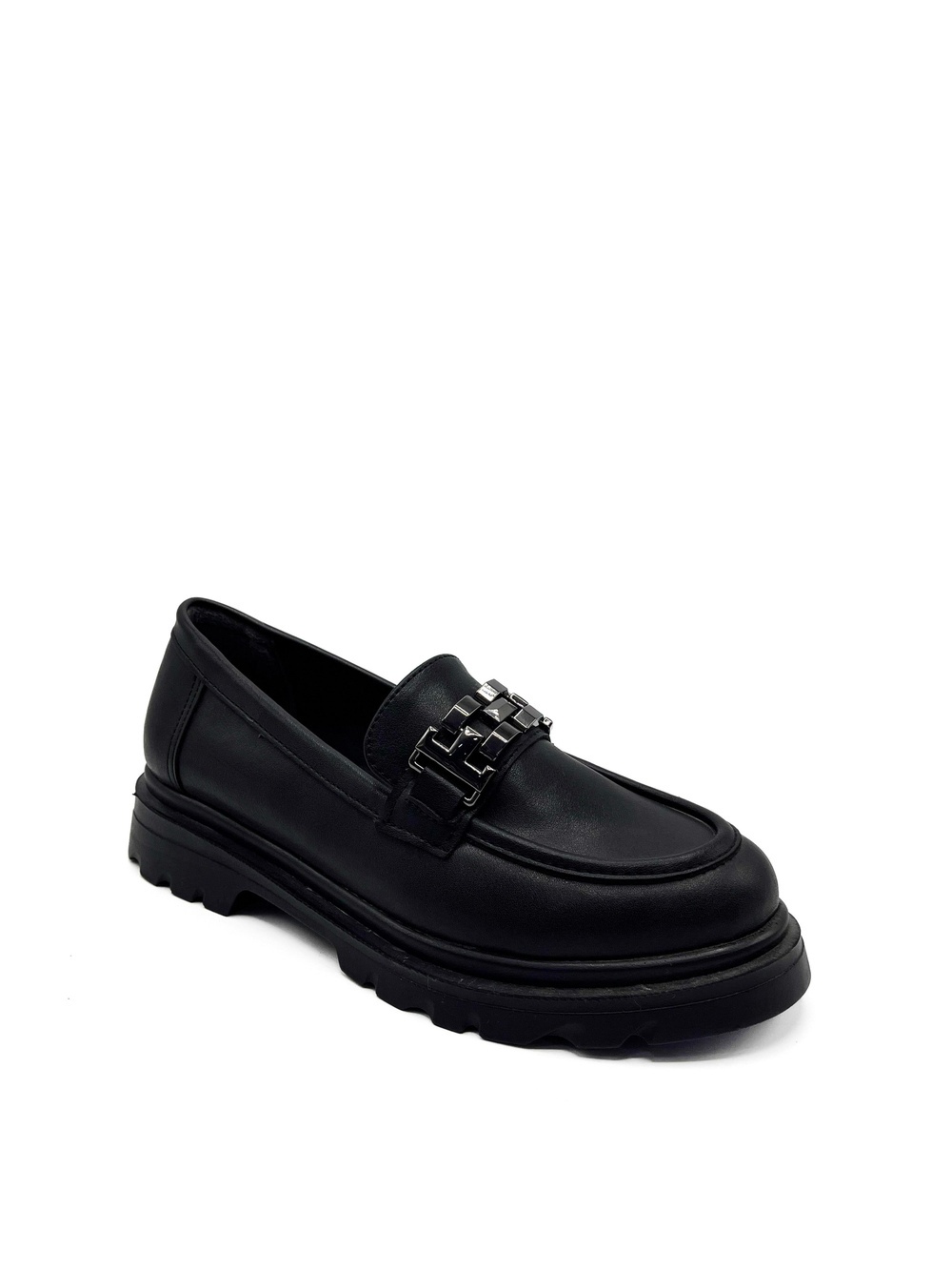 Senela Loafer Zincir Detaylı Siyah
