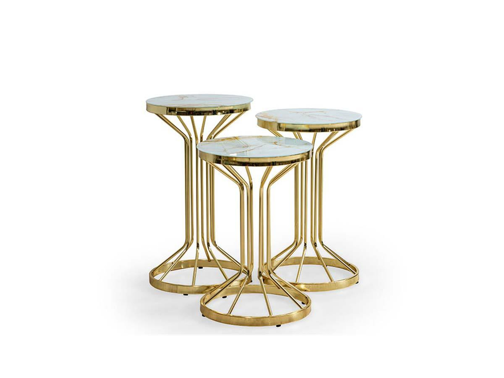 Nisan Sehpa-Bufalo Gold Metal Zigon Sehpa