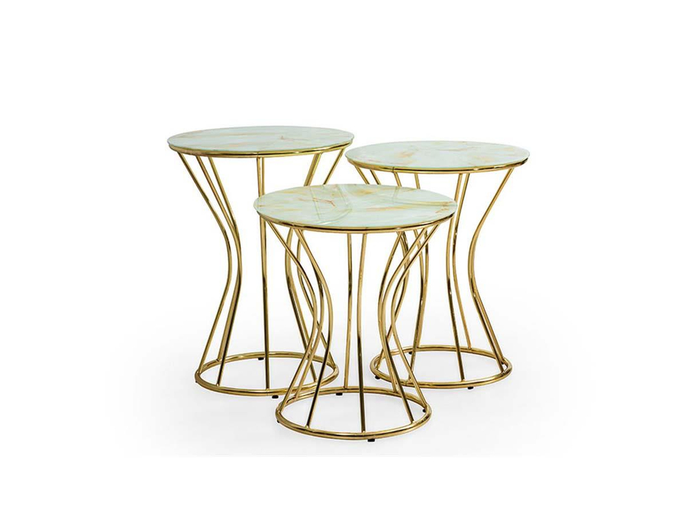 Nisan Sehpa-Kum Gold Metal Zigon Sehpa
