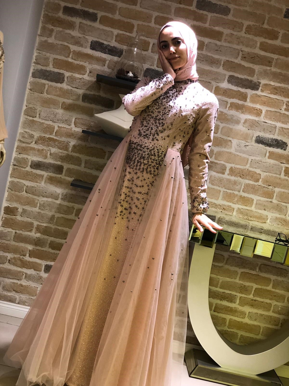 BELLEY TAŞ İŞLEMELİ EVENING DRESS