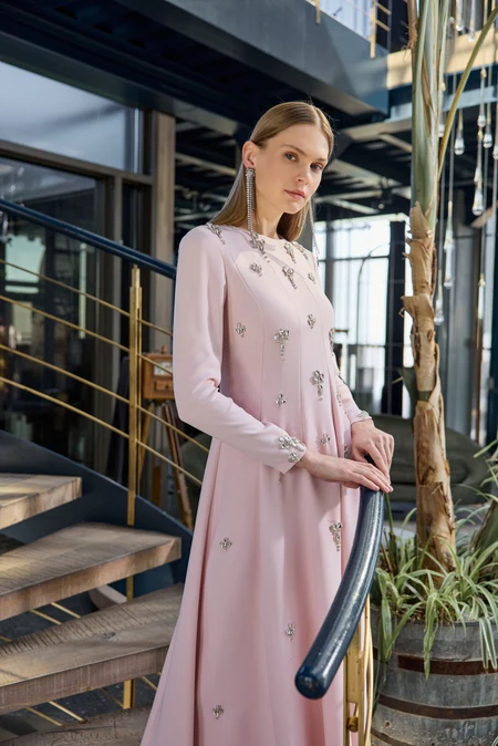 JAMİLA SARAH KREP KARMEN DRESS ABİYE ELBİSE