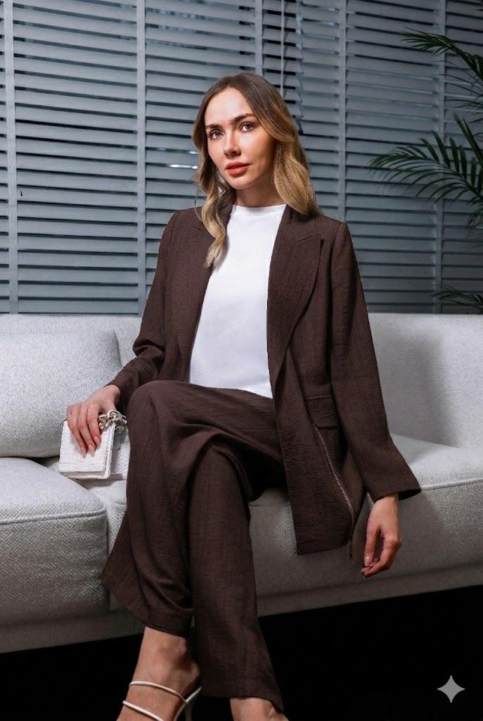 Moodbasic FERMUAR DETAYLI BLAZER CEKET TAKIM
