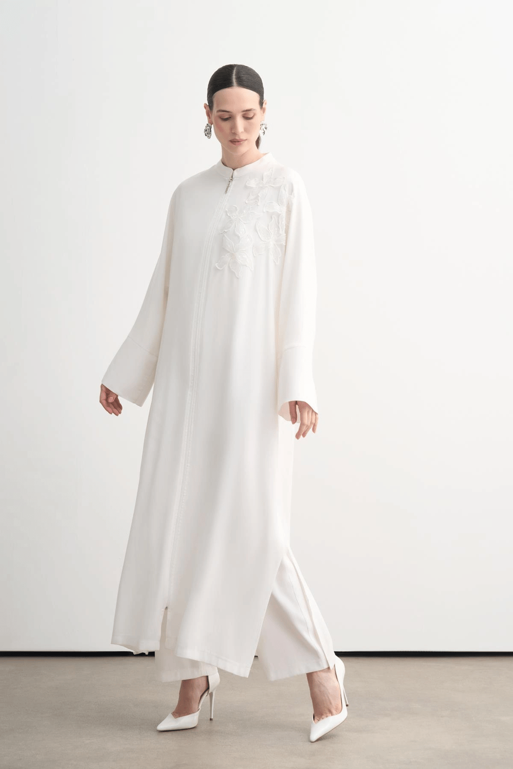 MOODBASIC ORGANZE ÇİÇEK NAKIŞLI FERACE