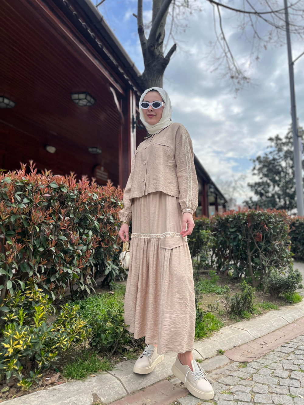 MOODBASİC ŞERİT DETAYLI KETEN TAKIM