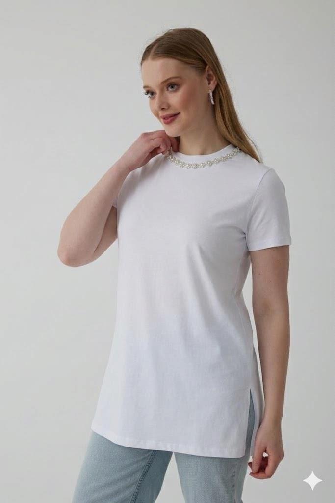 MOODBASIC TAŞLI ŞERİTLİ T-SHIRT