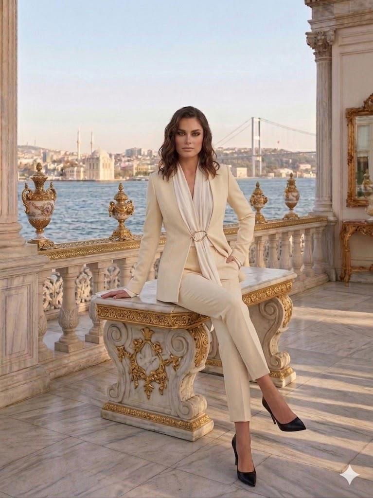 NURE ZİZİ CEKETLİ PANTOLONLU AKSESUARLI TAKIM 