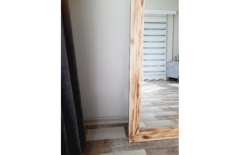 Doğal Ahşap Dikdörtgen Dekoratif Boy Aynası 170x60 cm ENGC-DF-131