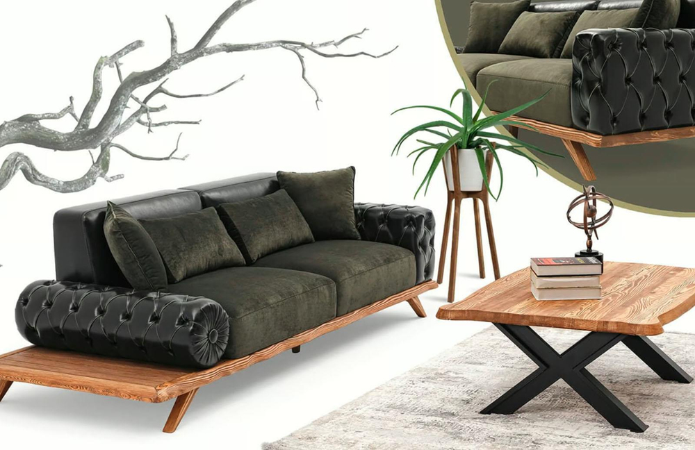 Evenos Üçlü Sehpalı Koltuk