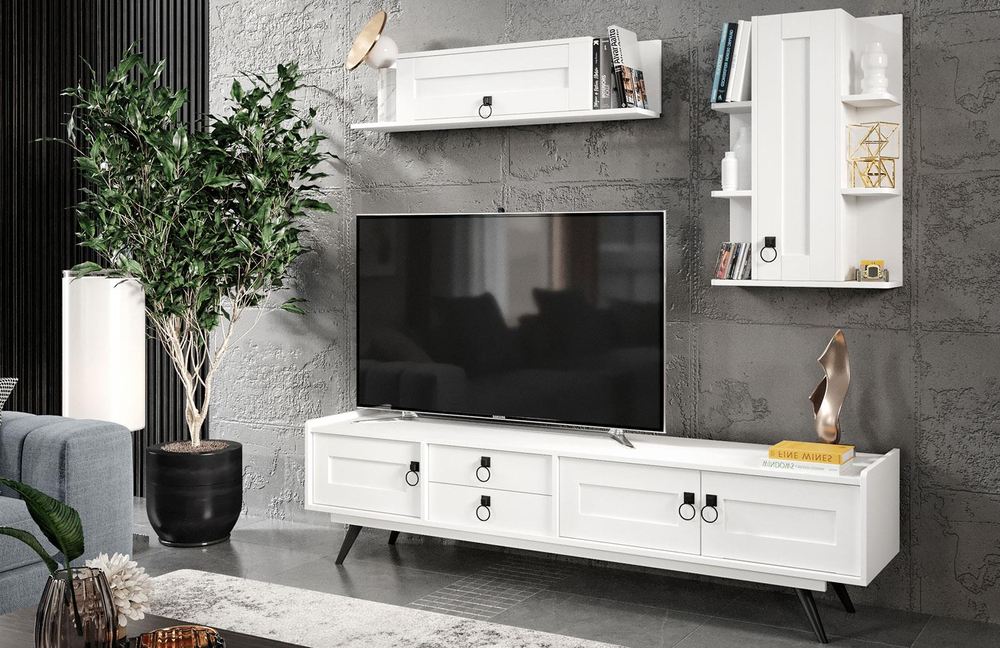 New Dobrev Tv Ünitesi Beyaz