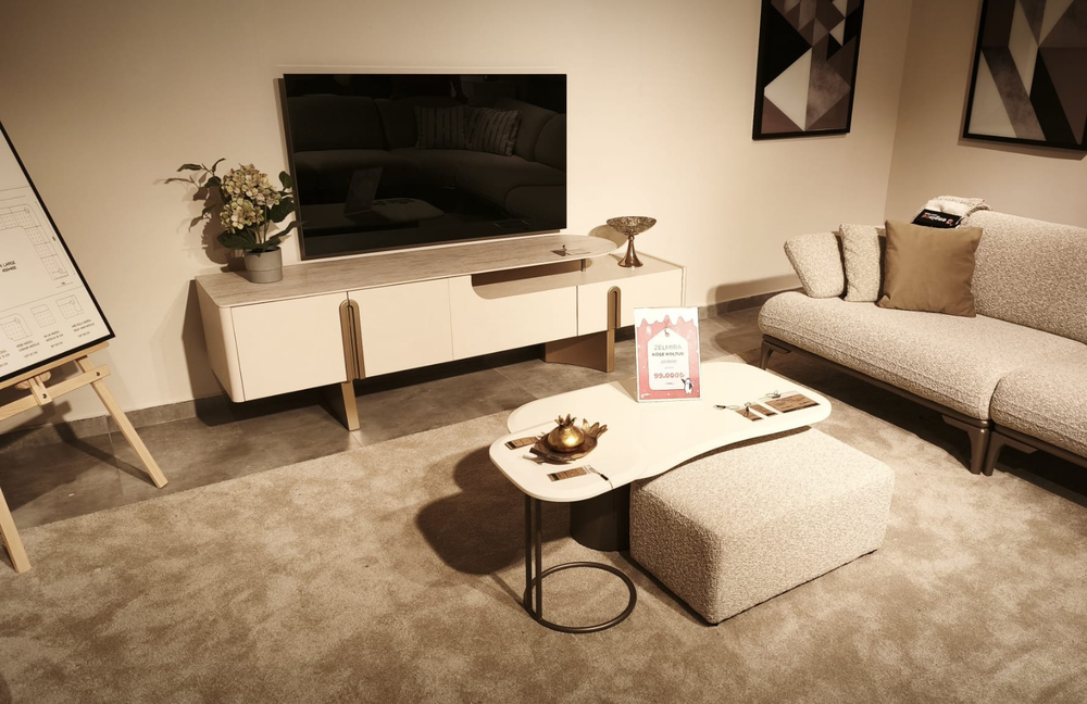 OUTLET-AVC-Chloe Yemek Odası Takımı + Tv Ünitesi + Orta Sehpa