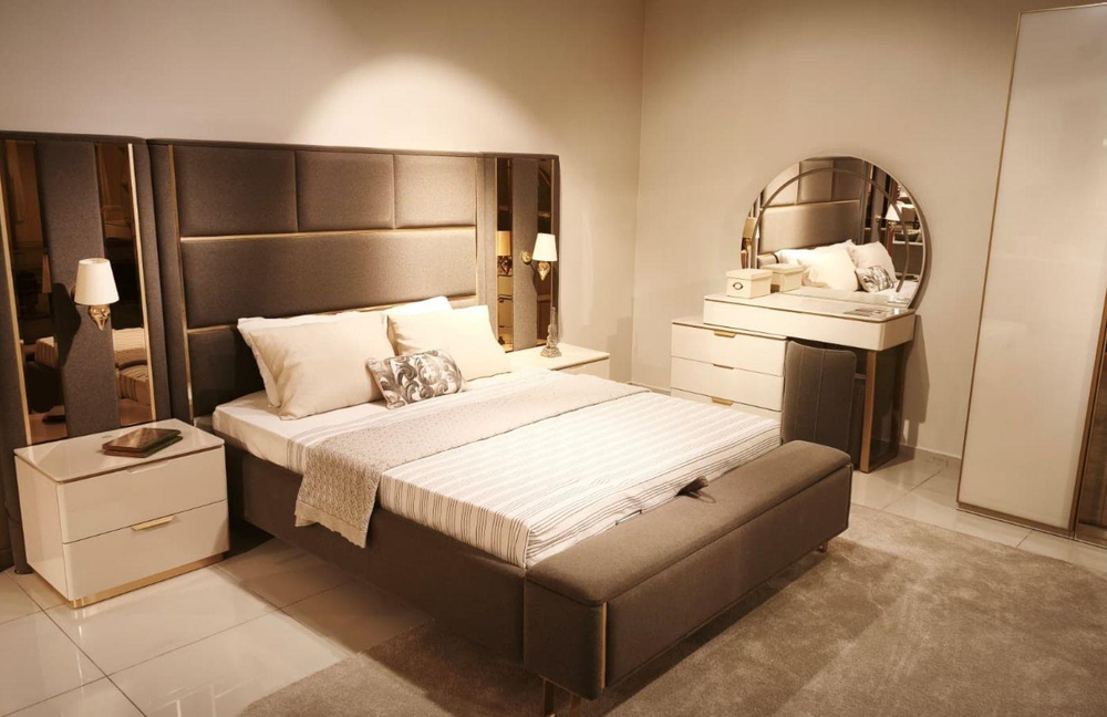 OUTLET - KÇK - Lemis Yatak Odası Takımı Köşe Dolaplı Çamaşırlıklı