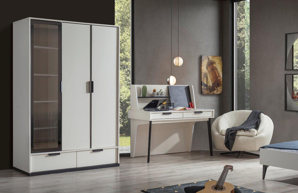 Prana Ayışığı 3 Kapaklı Tek Kapak Reflekte Dolap