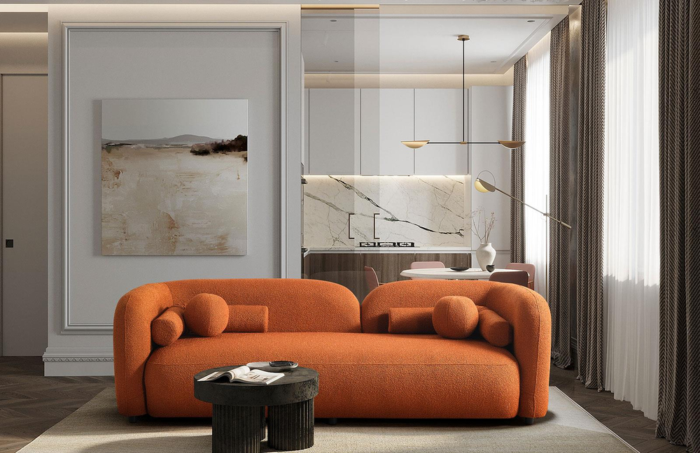 Rainey Teddy Üçlü Koltuk Orange