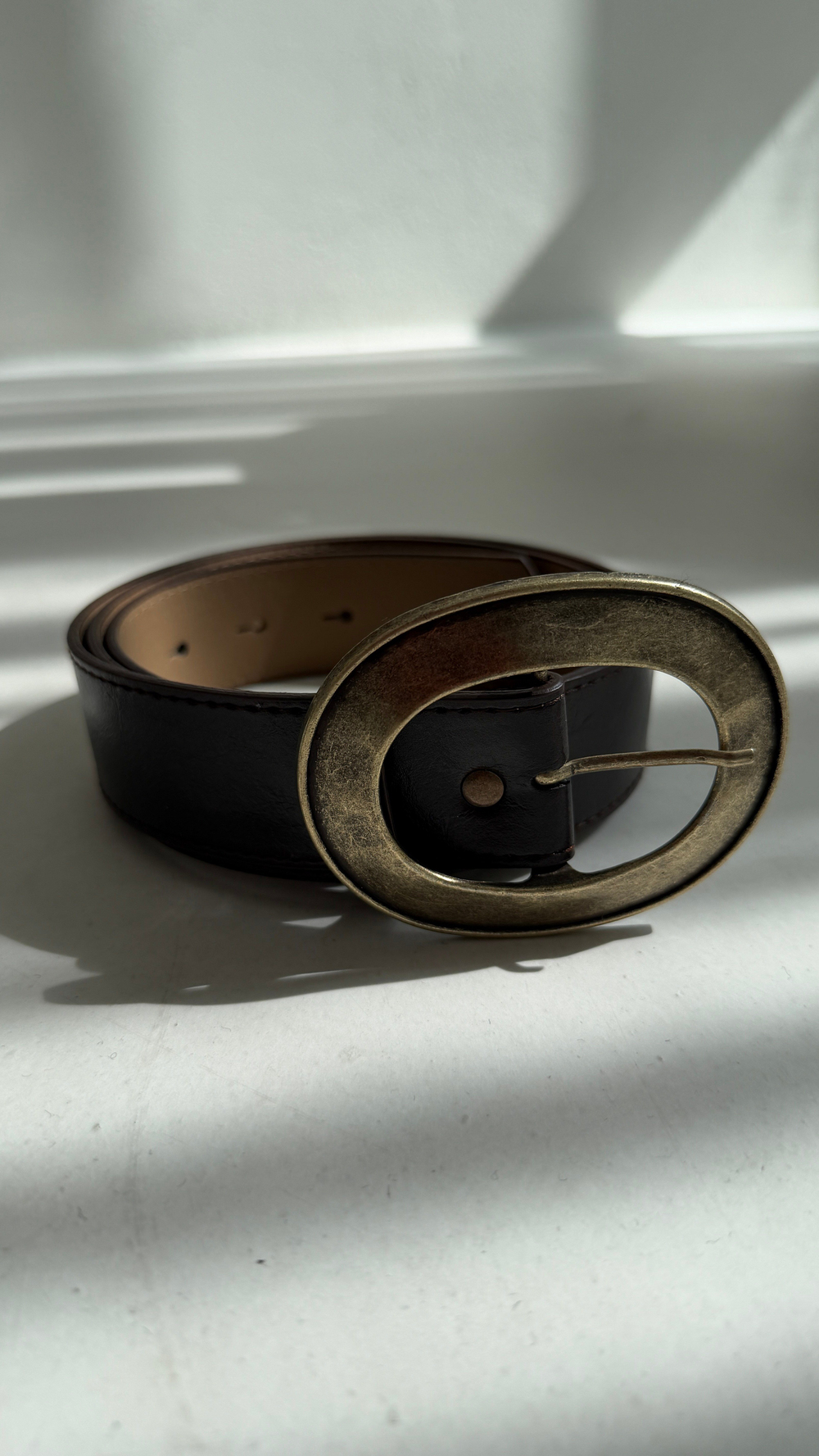 2559 Metal Oval Tokalı Kemer KAHVE-GOLD