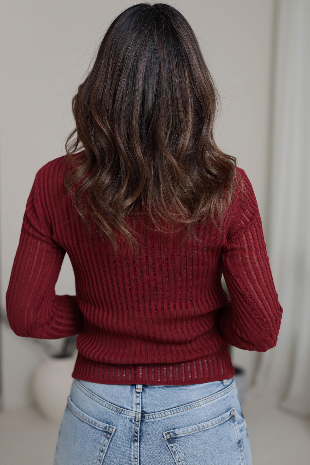 Transparan Detaylı Bluz BORDO