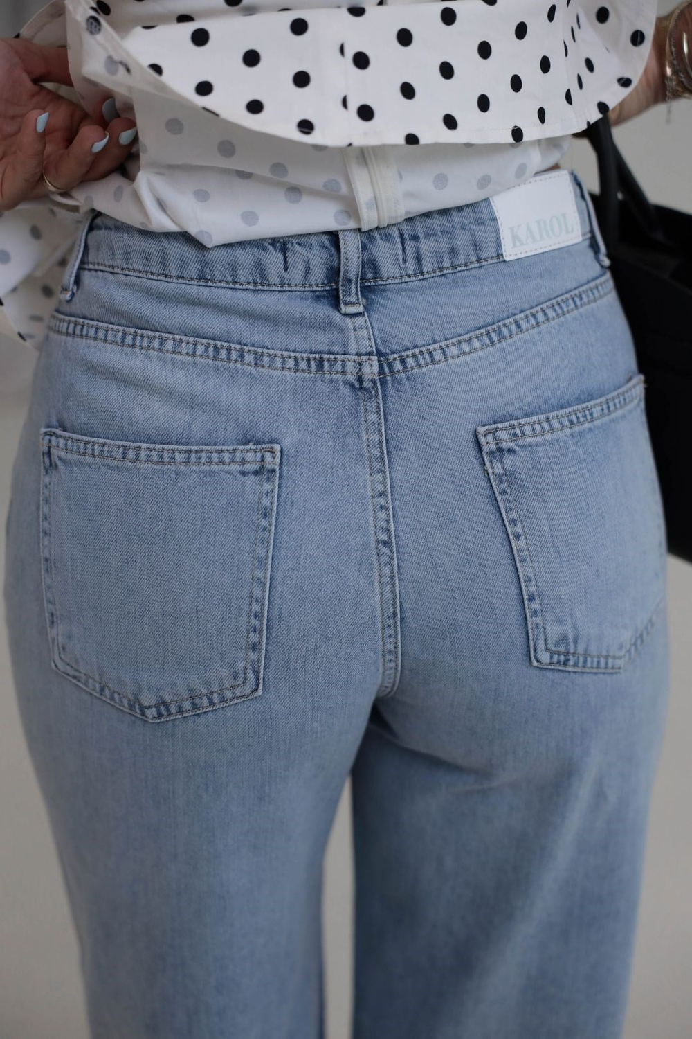 6823 Tencel Denim Bol Kalıp Pantolon AÇIK MAVİ