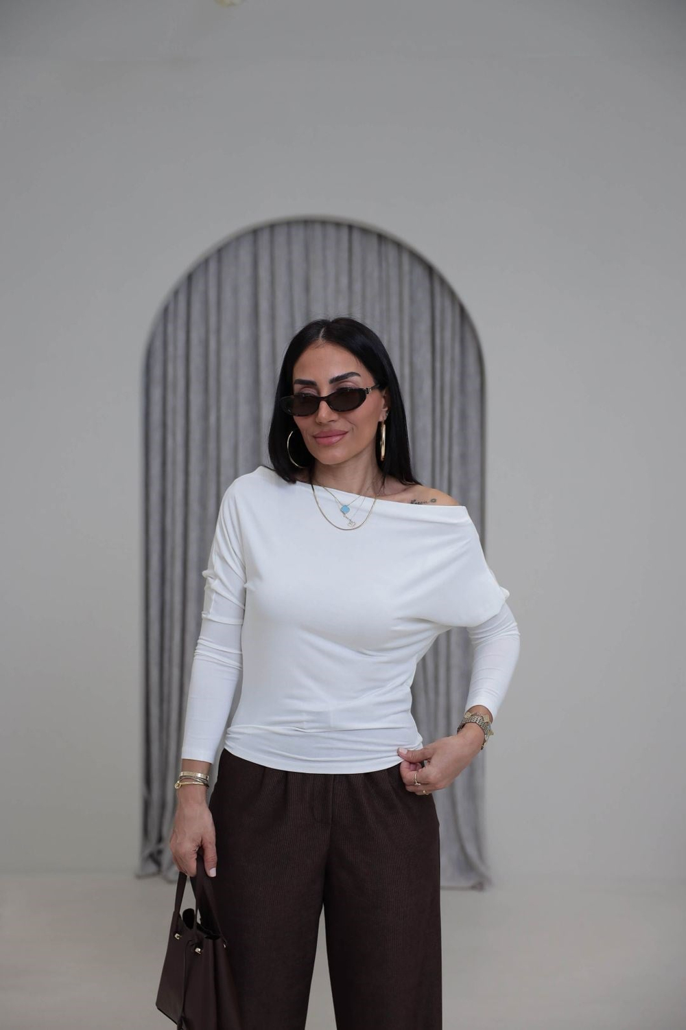 7221 Degaje Yaka Modal Bluz EKRU