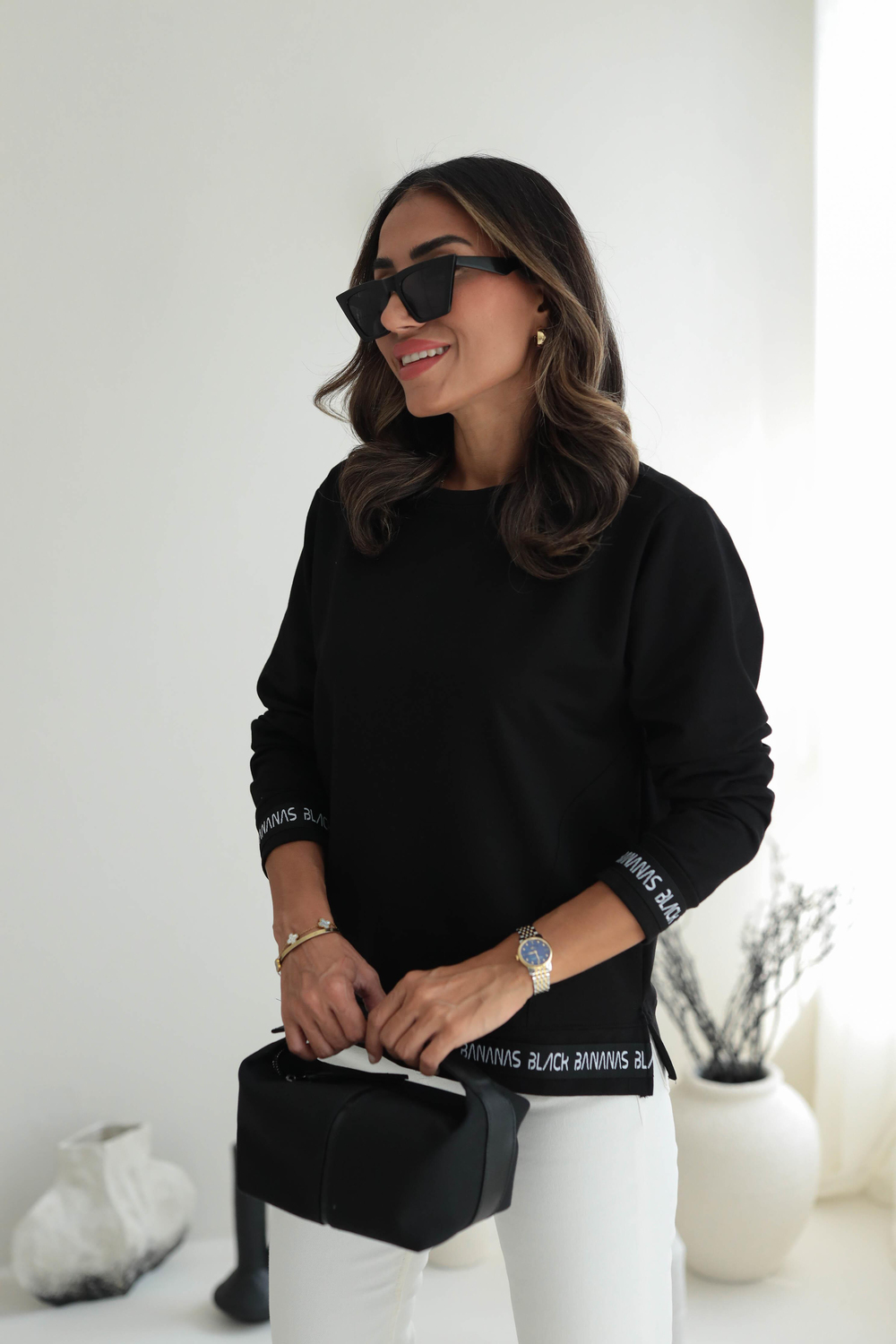 8982 Altı Yazı Şeritli Sweatshirt