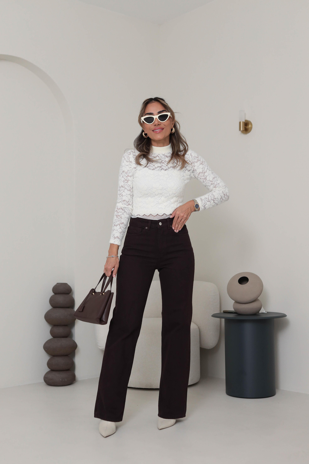 Za Yüksek Bel Palazzo Jean ACI KAHVE